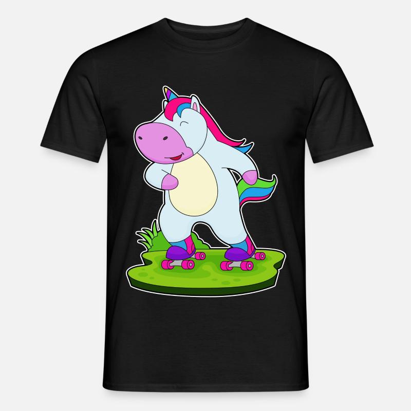 Einhorn Inline skating Rollschuhe - Männer T-Shirt - Schwarz
