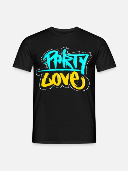 Party Love Graffiti Print - Men's T-Shirt - black