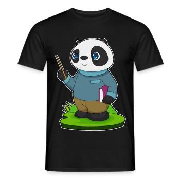 Panda Teacher Pointer School - Men's T-Shirt - black - Front - AI Model Male 178 light (178cm)