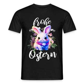 Frohe Ostern niedliche Osterhase - Männer T-Shirt - Schwarz - Vorne - AI Model Male 178 light (178cm)