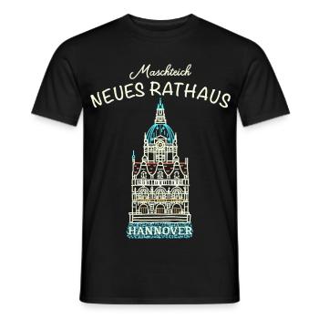Hannover, kultiges Neues Rathaus, Niedersachsen - Männer T-Shirt - Schwarz - Vorne - AI Model Male 178 light (178cm)