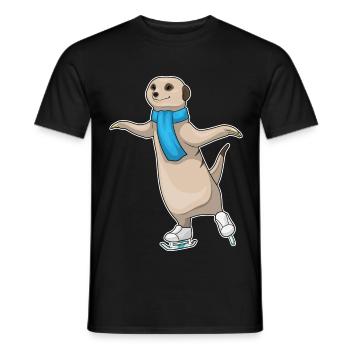 Suricates patins à glace - T-shirt homme - noir - Devant - AI Model Male 178 light (178cm)