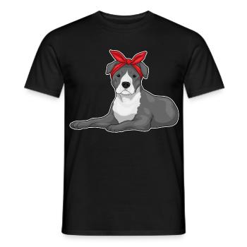 Arc de cheveux de pitbull - T-shirt homme - noir - Devant - AI Model Male 178 light (178cm)