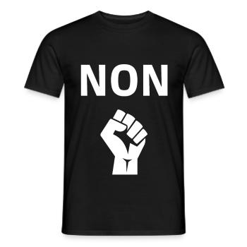 NON dessin pour manif, manifestation, réforme - T-shirt homme - noir - Devant - AI Model Male 178 light (178cm)
