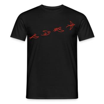 Der Flug des roten Vogels - Männer T-Shirt - Schwarz - Vorne - AI Model Male 178 light (178cm)