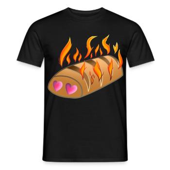 L'amour d'une brioche chaude ! Par Pousse2Bambou ! - T-shirt homme - noir - Devant - AI Model Male 178 light (178cm)
