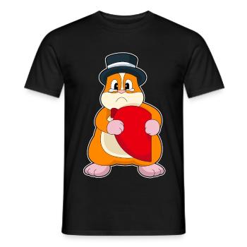 Hamster Bräutigam Herz Hochzeit - Männer T-Shirt - Schwarz - Vorne - AI Model Male 178 light (178cm)