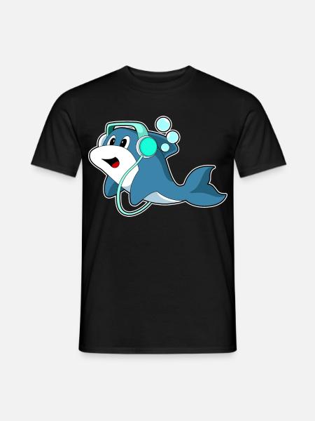 Delfin Headphone Music - Men's T-Shirt - black