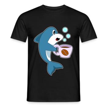 Delfin coffee cup - Men's T-Shirt - black - Front - AI Model Male 178 light (178cm)