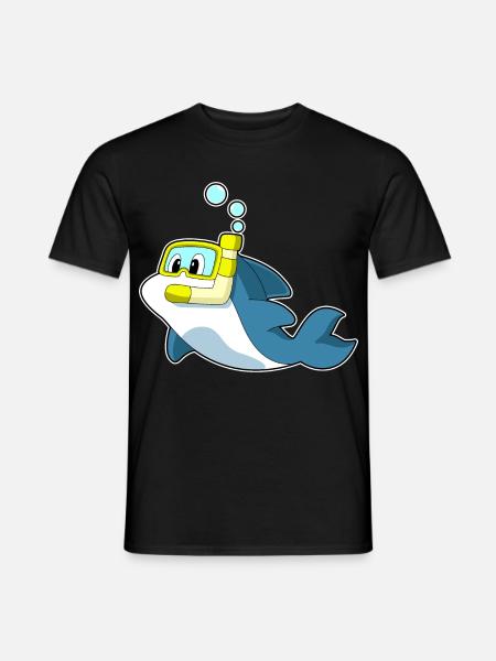 Dolphin Diver Snorkel Diving - Men's T-Shirt - black