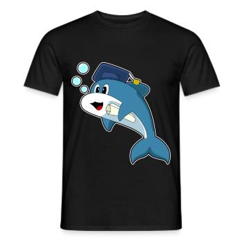 Université du diplôme étudiant de Delfin - T-shirt homme - noir - Devant - AI Model Male 178 light (178cm)