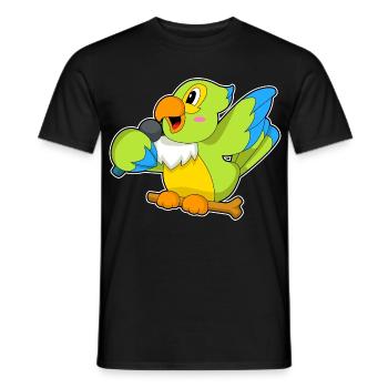 Parrot Singer Microphone Singing - Men's T-Shirt - black - Front - AI Model Male 178 light (178cm)