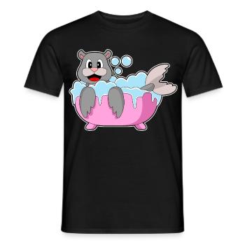 Baignoire de bain à sceller - T-shirt homme - noir - Devant - AI Model Male 178 light (178cm)