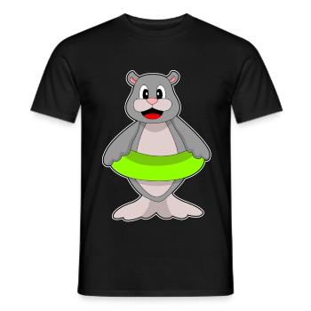Seal Swimming Swimming Ring Summer - Men's T-Shirt - black - Front - AI Model Male 178 light (178cm)