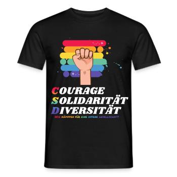 Love is Love - LGBT und Diversität - CSD Vielfalt - Männer T-Shirt - Schwarz - Vorne - AI Model Male 178 light (178cm)