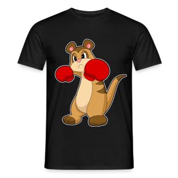 Boxer Boxeur Suricate Gants de boxe Boxe - T-shirt homme - noir - Devant - AI Model Male 178 light (178cm)