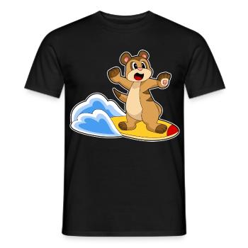 Erdmännchen Surfen Surfbrett Sommer - Männer T-Shirt - Schwarz - Vorne - AI Model Male 178 light (178cm)