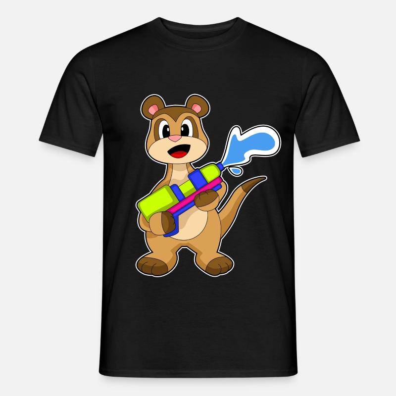 Erdmännchen Wasserpistole - Männer T-Shirt - Schwarz