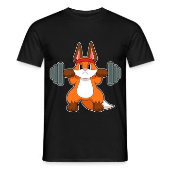 Fox Bodybuilder Barbell Bodybuilding - Men's T-Shirt - black - Front - AI Model Male 178 light (178cm)
