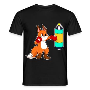 Fox Boxer Punching Bag Boxing - Men's T-Shirt - black - Front - AI Model Male 178 light (178cm)
