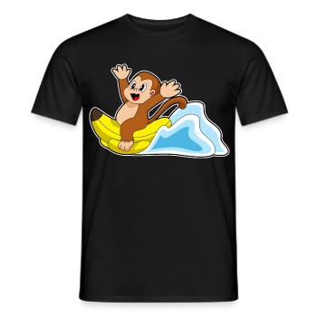 Affe Banane - Männer T-Shirt - Schwarz - Vorne - AI Model Male 178 light (178cm)