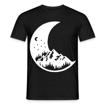 The moon and the white mountain - Men's T-Shirt - black - Front - AI Model Male 178 light (178cm)