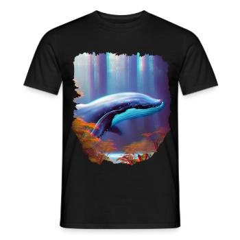 Surrealismus Kunst Wal im Wald - Männer T-Shirt - Schwarz - Vorne - AI Model Male 178 light (178cm)