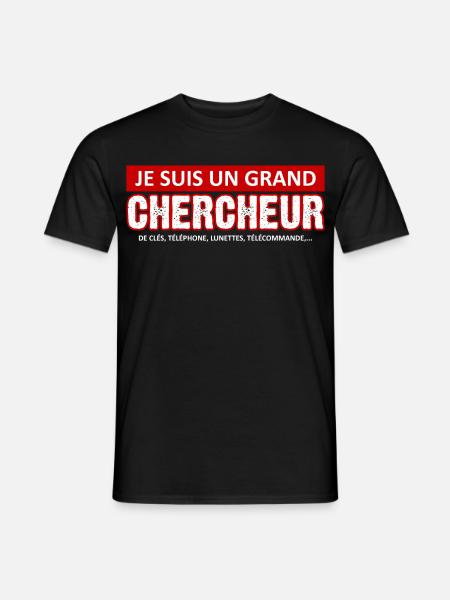 je suis un grand chercheur - T-shirt homme - noir