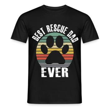 Bester Rettungsvater aller Zeiten Vintage Retro Hund Katze Liebhaber - Männer T-Shirt - Schwarz - Vorne - AI Model Male 178 light (178cm)