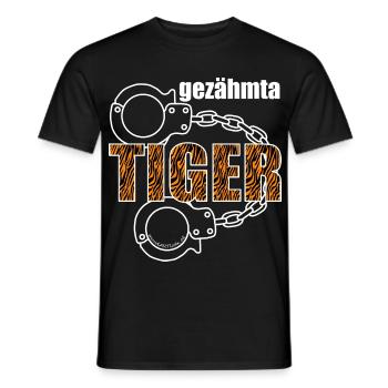 gezähmta Tiger - gezähmter Tiger, Dialekt - Männer T-Shirt - Schwarz - Vorne - AI Model Male 178 light (178cm)