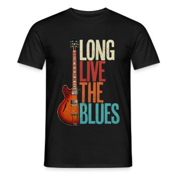 Blues Music Guitar Funny Dicton pour guitariste - T-shirt homme - noir - Devant - AI Model Male 178 light (178cm)