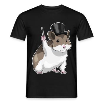 Hamster Wizard Wand - Men's T-Shirt - black - Front - AI Model Male 178 light (178cm)