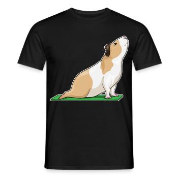 Gymnastique de fitness yoga cochon d’Inde - T-shirt homme - noir - Devant - AI Model Male 178 light (178cm)