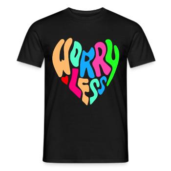 Weniger Sorgen machen ist der Rat # - Männer T-Shirt - Schwarz - Vorne - AI Model Male 178 light (178cm)