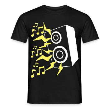 Speaker and music - Men's T-Shirt - black - Front - AI Model Male 178 light (178cm)