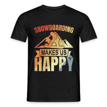 Vintage Snowboarder - Men's T-Shirt - black - Front - AI Model Male 178 light (178cm)
