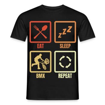 BMX Routine - Men's T-Shirt - black - Front - AI Model Male 178 light (178cm)