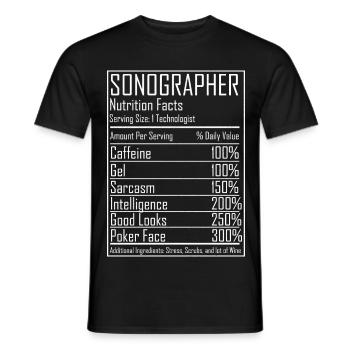 Ultrasound Tech Échographiste Radiologie Nutrition - T-shirt homme - noir - Devant - AI Model Male 178 light (178cm)