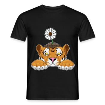 Marguerites tigres - T-shirt homme - noir - Devant - AI Model Male 178 light (178cm)