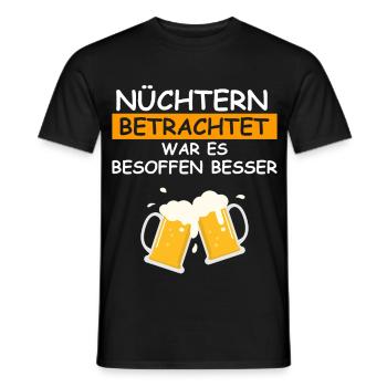 Nüchtern betrachtet war es besoffen besser - Männer T-Shirt - Schwarz - Vorne - AI Model Male 178 light (178cm)