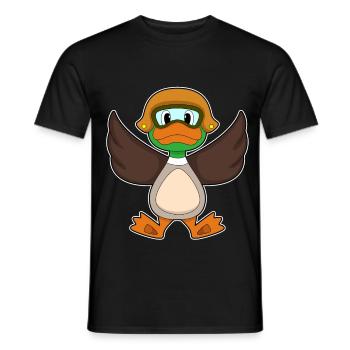 Ente Pilot Pilotenmütze - Männer T-Shirt - Schwarz - Vorne - AI Model Male 178 light (178cm)
