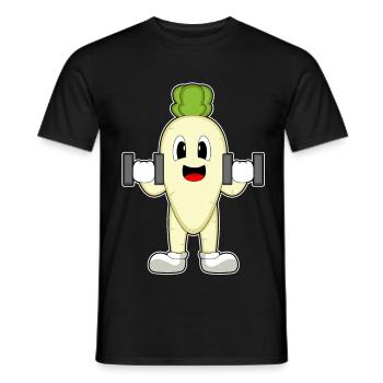 Radieschen Bodybuilder Hanteln Bodybuilding - Männer T-Shirt - Schwarz - Vorne - AI Model Male 178 light (178cm)