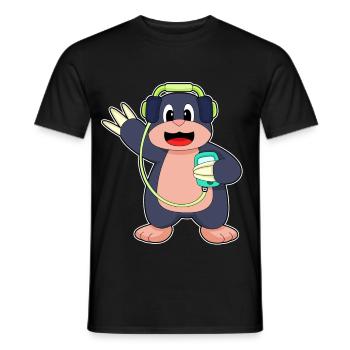 Mole Headphones Music - Men's T-Shirt - black - Front - AI Model Male 178 light (178cm)