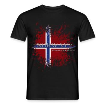 Flag of Norway grunge - Men's T-Shirt - black - Front - AI Model Male 178 light (178cm)
