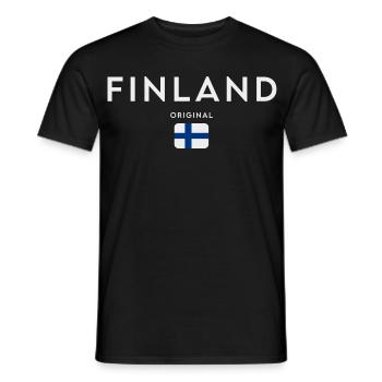 Flag of Finland, Finnish pride - Men's T-Shirt - black - Front - AI Model Male 178 light (178cm)