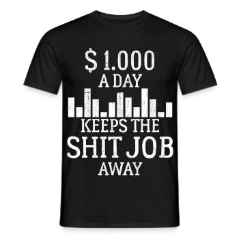 Is it Monday Yet Investor Trading Stock Market - Men's T-Shirt - black - Front - AI Model Male 178 light (178cm)