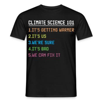 Marche des sciences Jour de la Terre Scientifiques sur les changements climatiques - T-shirt homme - noir - Devant - AI Model Male 178 light (178cm)