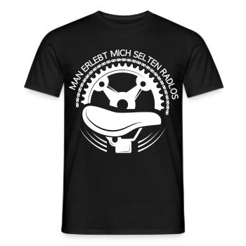 Mich erlebt man selten radlos Radler Geschenk - Männer T-Shirt - Schwarz - Vorne - AI Model Male 178 light (178cm)