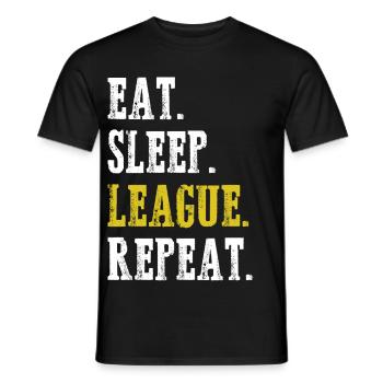 Eat Sleep League Repeat Sports Game Gaming - Men's T-Shirt - black - Front - AI Model Male 178 light (178cm)
