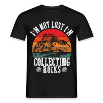 Je ne suis pas perdu Je collectionne des roches géologue Terre - T-shirt homme - noir - Devant - AI Model Male 178 light (178cm)